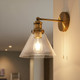 Conical Wall Light With Antique Brass Metalwork E27 60W Conical Wall Light With Antique Brass Metalwork E27 60W